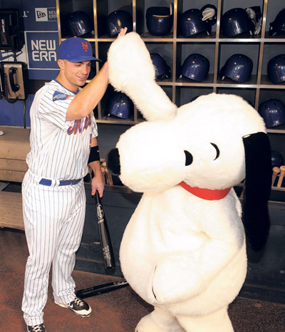Snoopy in the dugout